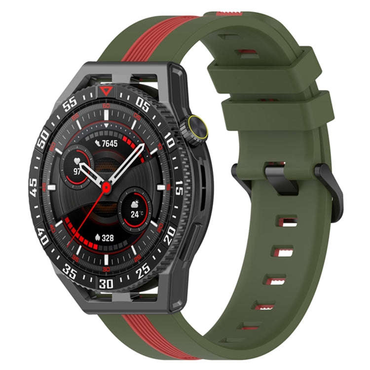 For Coros Apex 46mm/Apex Pro / Ticwatch Pro 3 22mm Vertical Two-Color Silicone Watch Band(Red+Arm...