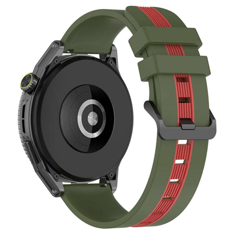For Coros Apex 46mm/Apex Pro / Ticwatch Pro 3 22mm Vertical Two-Color Silicone Watch Band(Red+Arm...