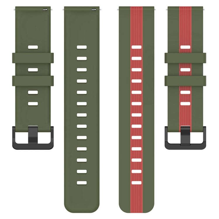 For Coros Apex 46mm/Apex Pro / Ticwatch Pro 3 22mm Vertical Two-Color Silicone Watch Band(Red+Arm...