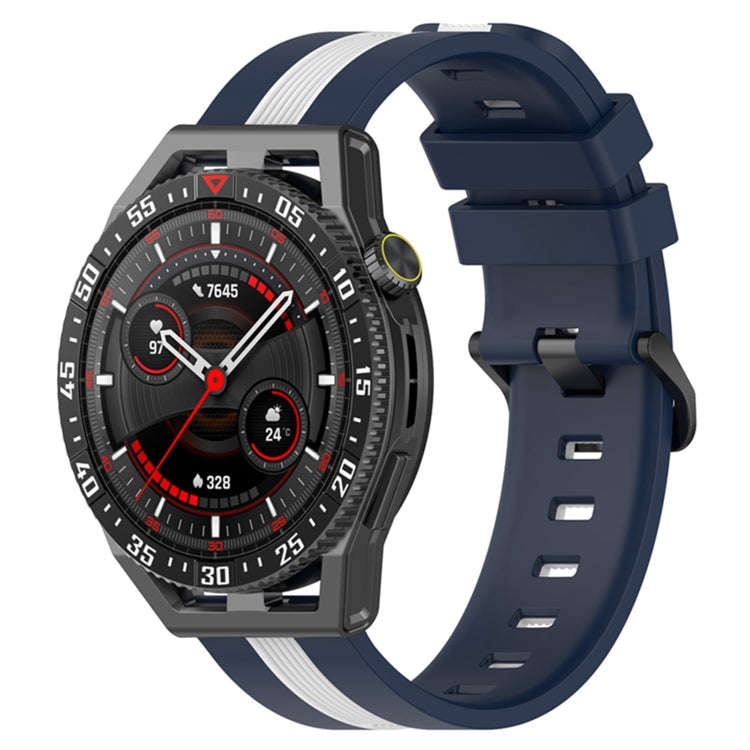 For Coros Apex 46mm/Apex Pro / Ticwatch Pro 3 22mm Vertical Two-Color Silicone Watch Band(White+B...