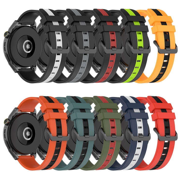 For Coros Apex 46mm/Apex Pro / Ticwatch Pro 3 22mm Vertical Two-Color Silicone Watch Band(Black+Red)