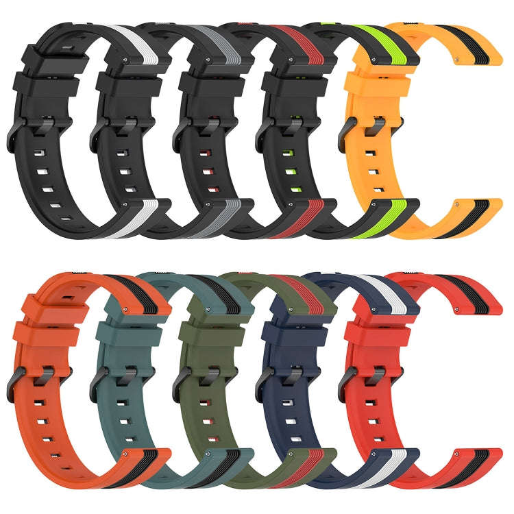 For Coros Apex 46mm/Apex Pro / Ticwatch Pro 3 22mm Vertical Two-Color Silicone Watch Band(Black+L...