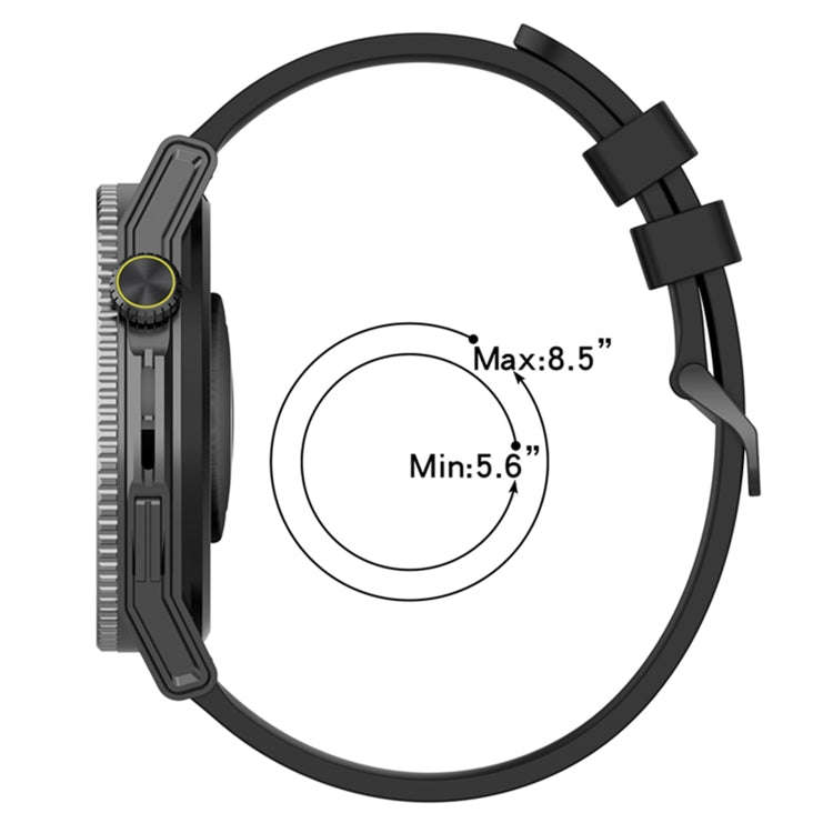 For Coros Apex 46mm/Apex Pro / Ticwatch Pro 3 22mm Vertical Two-Color Silicone Watch Band(Black+L...