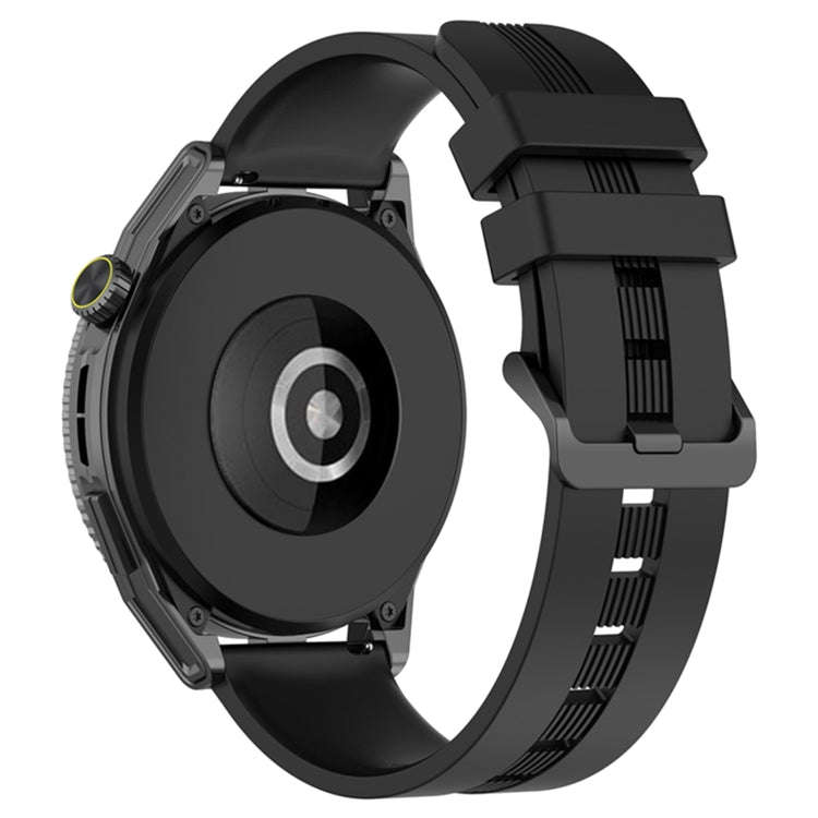 For Coros Apex 46mm/Apex Pro / Ticwatch Pro 3 22mm Vertical Solid Color Silicone Watch Band(Black)