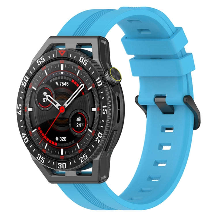 For Coros Apex 46mm/Apex Pro / Ticwatch Pro 3 22mm Vertical Solid Color Silicone Watch Band(Sky B...