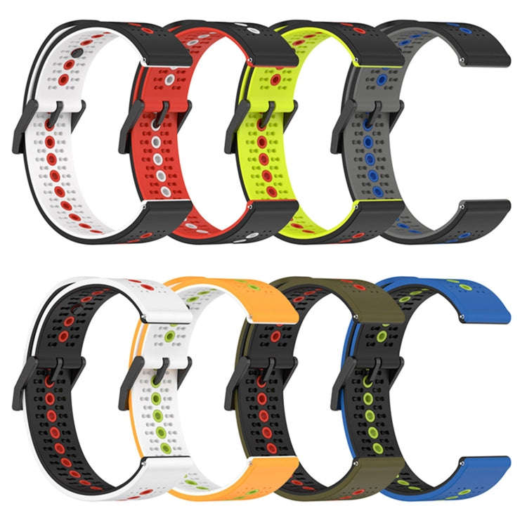 For Coros Apex 46mm/Apex Pro / Ticwatch Pro 3 22mm Tricolor Breathable Silicone Watch Band(Army G...