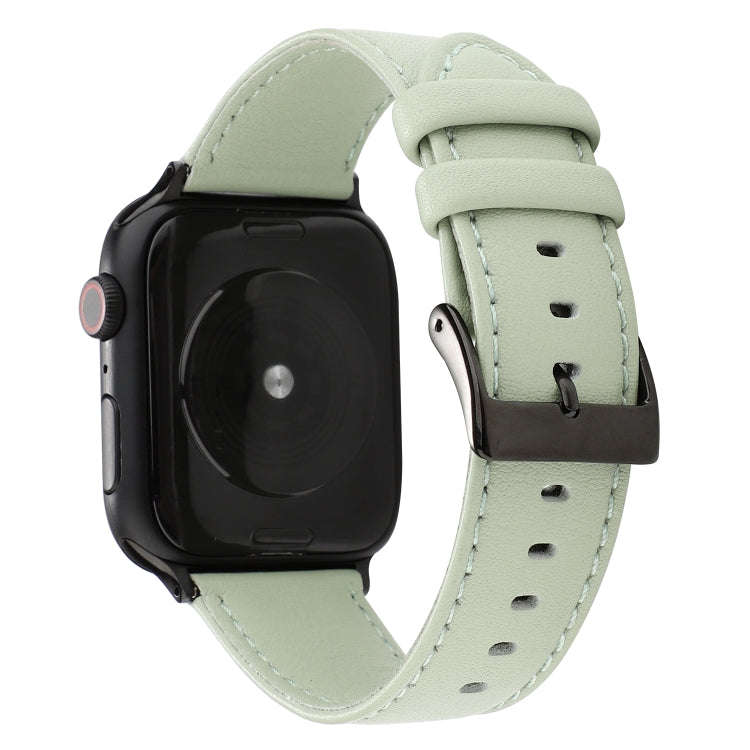 For Apple Watch Series 9&8&7 41mm / SE 3&SE 2&6&SE&5&4 40mm / 3&2&1 38mm Cowhide Texture Leather ...