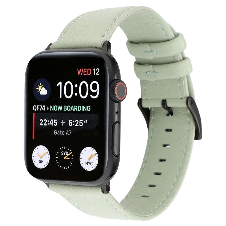 For Apple Watch Series 9&8&7 41mm / SE 3&SE 2&6&SE&5&4 40mm / 3&2&1 38mm Cowhide Texture Leather ...