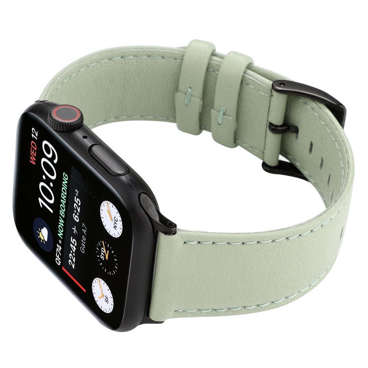 For Apple Watch Series 9&8&7 41mm / SE 3&SE 2&6&SE&5&4 40mm / 3&2&1 38mm Cowhide Texture Leather ...