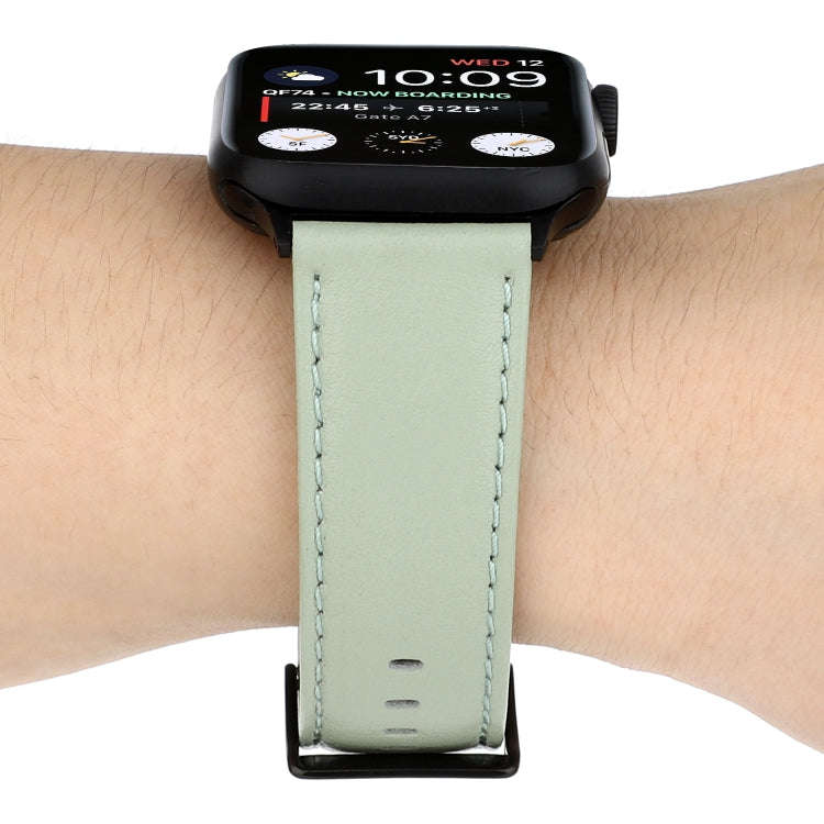 For Apple Watch Series 9&8&7 41mm / SE 3&SE 2&6&SE&5&4 40mm / 3&2&1 38mm Cowhide Texture Leather ...
