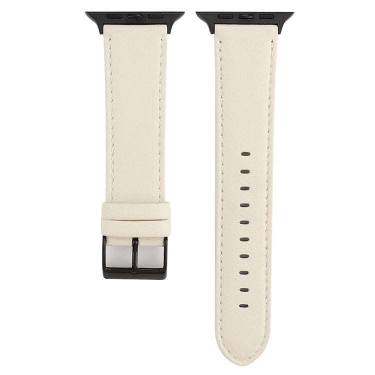 For Apple Watch Series 7 45mm / 6 & SE & 5 & 4 44mm / 3 & 2 & 1 42mm Cowhide Texture Leather Watc...