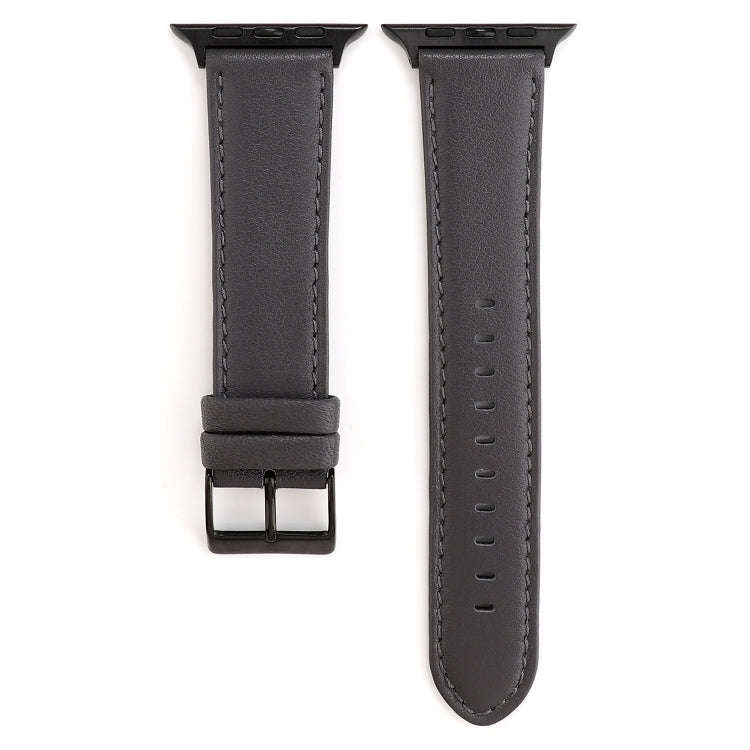 For Apple Watch Series 7 45mm / 6 & SE & 5 & 4 44mm / 3 & 2 & 1 42mm Cowhide Texture Leather Watc...