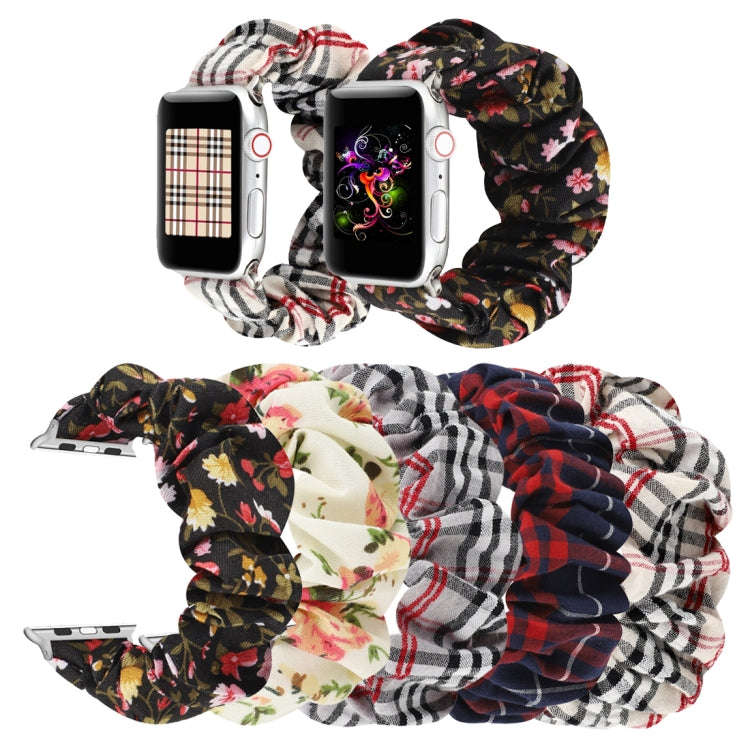 For Apple Watch Series 7 45mm / 6 & SE & 5 & 4 44mm / 3 & 2 & 1 42mm Cloth + Stainless Steel Hair...