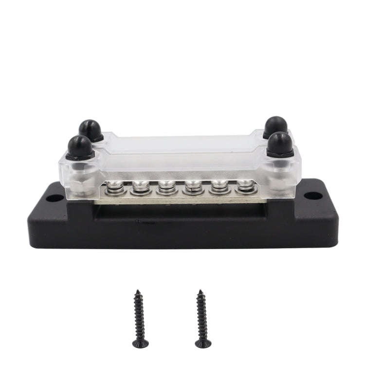 CP-3023-01 150A 12-48V RV Yacht Double-row 6-way Busbar(Black)