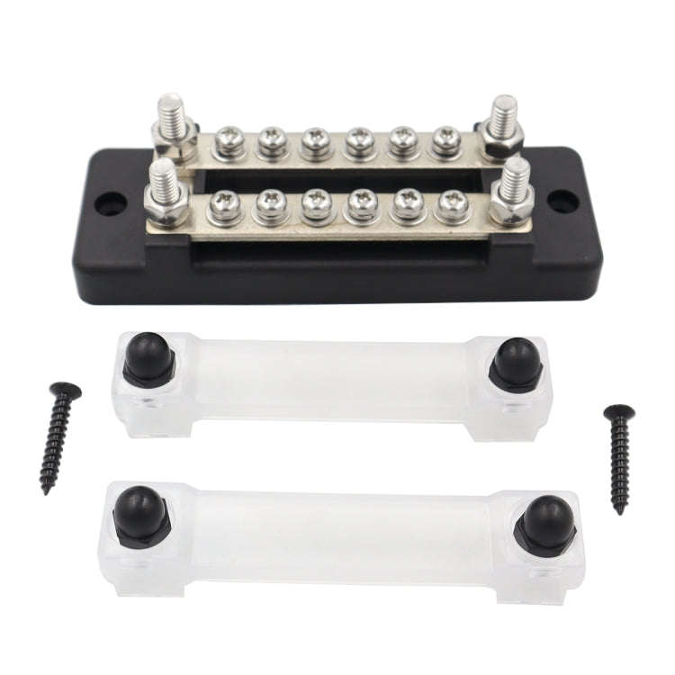 CP-3023-01 150A 12-48V RV Yacht Double-row 6-way Busbar(Black)