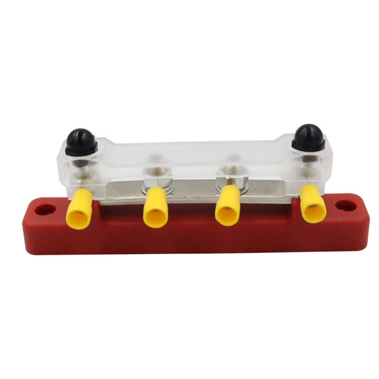 CP-3118 150A 12-48V RV Yacht Single-row 2-way Busbar with 4pcs Terminals(Red)