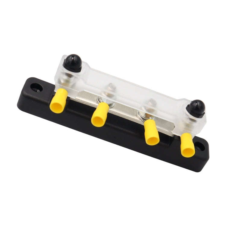 CP-3119 150A 12-48V RV Yacht Single-row 2-way Busbar with 4pcs Terminals(Black)