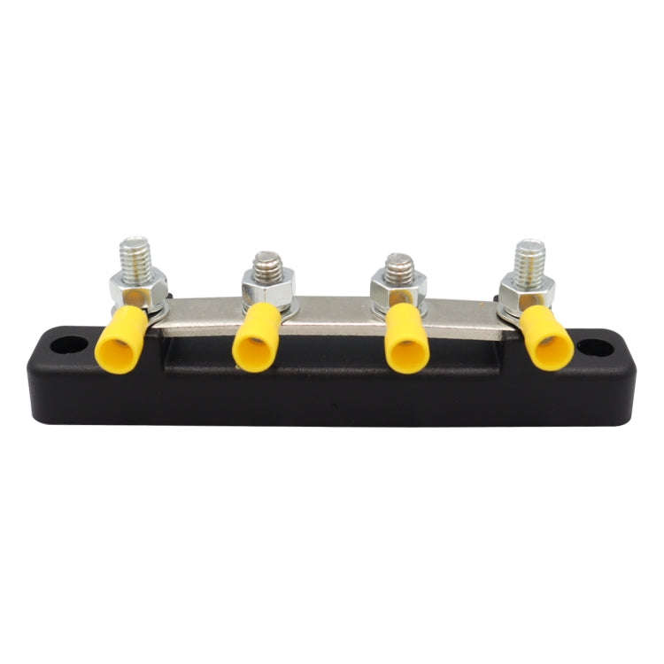 CP-3119 150A 12-48V RV Yacht Single-row 2-way Busbar with 4pcs Terminals(Black)