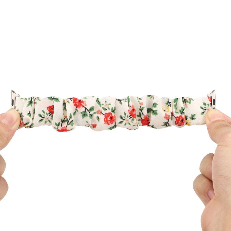 For Apple Watch Series 7 41mm / 6 & SE & 5 & 4 40mm / 3 & 2 & 1 38mm Cloth + Stainless Steel Hair...