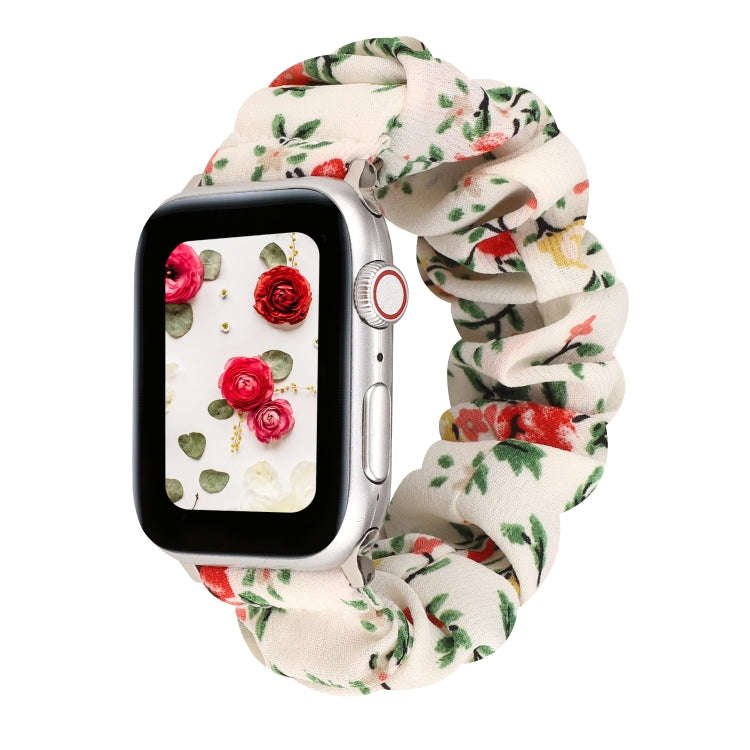 For Apple Watch Series 7 41mm / 6 & SE & 5 & 4 40mm / 3 & 2 & 1 38mm Cloth + Stainless Steel Hair...