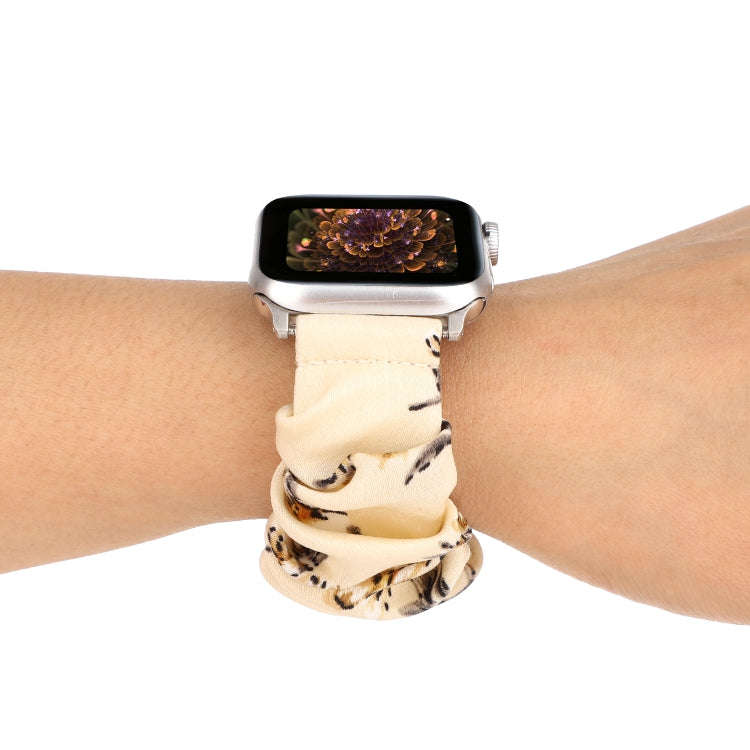 For Apple Watch Series 7 41mm / 6 & SE & 5 & 4 40mm / 3 & 2 & 1 38mm Cloth + Stainless Steel Hair...