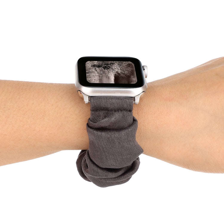 For Apple Watch Series 7 41mm / 6 & SE & 5 & 4 40mm / 3 & 2 & 1 38mm Cloth + Stainless Steel Hair...