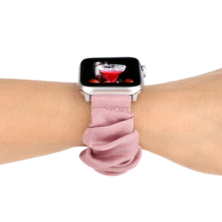 For Apple Watch Series 7 45mm / 6 & SE & 5 & 4 44mm / 3 & 2 & 1 42mm Cloth + Stainless Steel Hair...