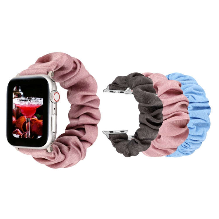 For Apple Watch Series 7 45mm / 6 & SE & 5 & 4 44mm / 3 & 2 & 1 42mm Cloth + Stainless Steel Hair...