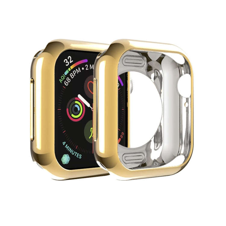 For Apple Watch Series 5 & 4 44mm Plating TPU Round Hole Hollowing Protective Case(Gold)
