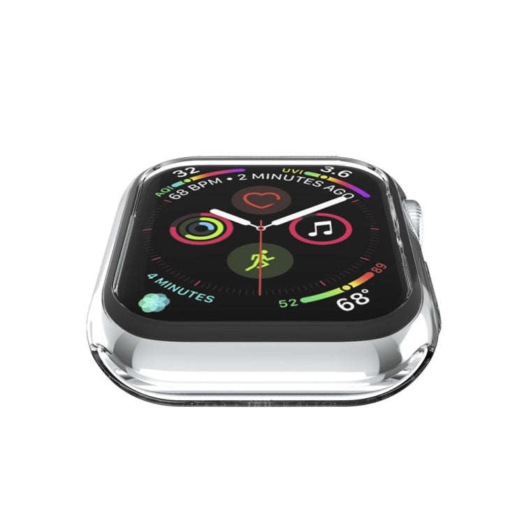 For Apple Watch Series 5 & 4 44mm Plating TPU Round Hole Hollowing Protective Case(Transparent)