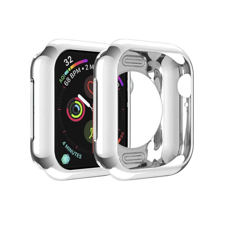 For Apple Watch Series 6 & SE & 5 & 4 44mm Plating TPU Round Hole Hollowing Protective Case(Silver)