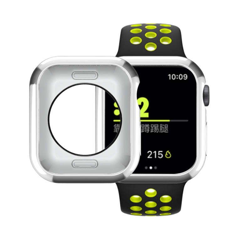 For Apple Watch Series 6 & SE & 5 & 4 44mm Plating TPU Round Hole Hollowing Protective Case(Silver)