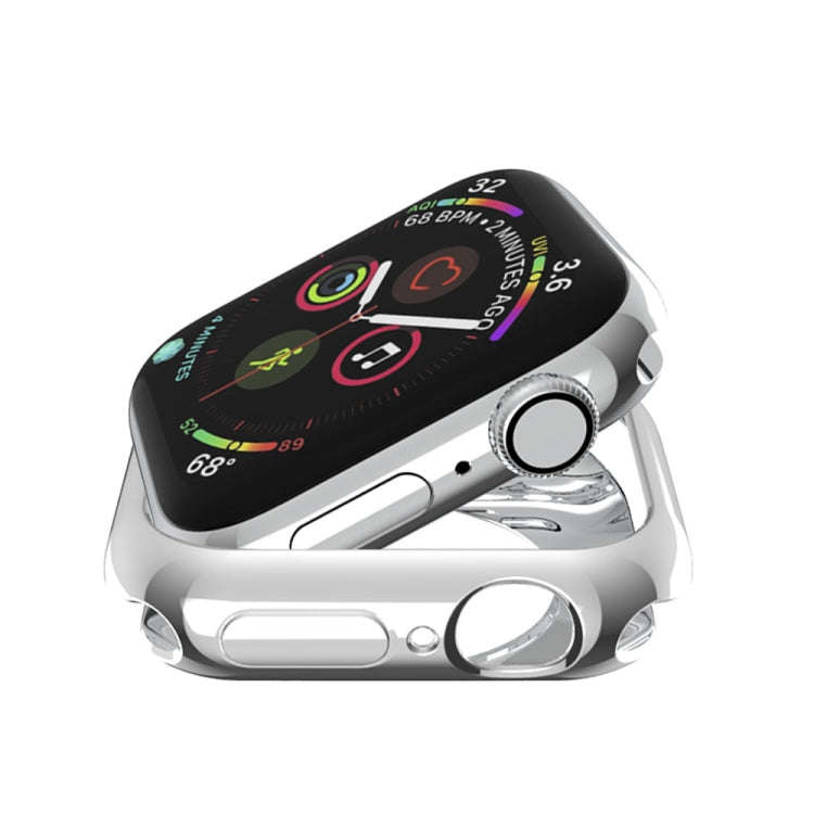 For Apple Watch Series 6 & SE & 5 & 4 44mm Plating TPU Round Hole Hollowing Protective Case(Silver)