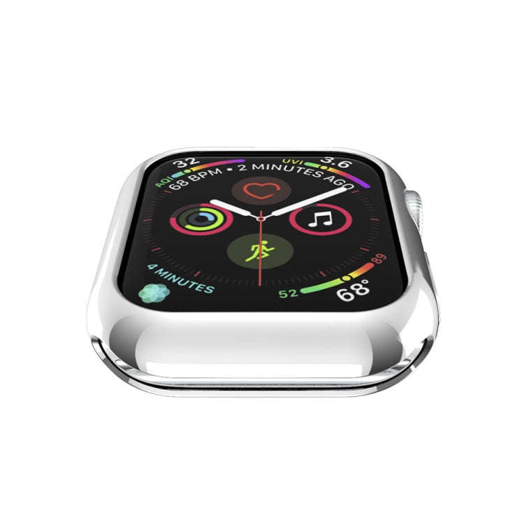 For Apple Watch Series 6 & SE & 5 & 4 44mm Plating TPU Round Hole Hollowing Protective Case(Silver)