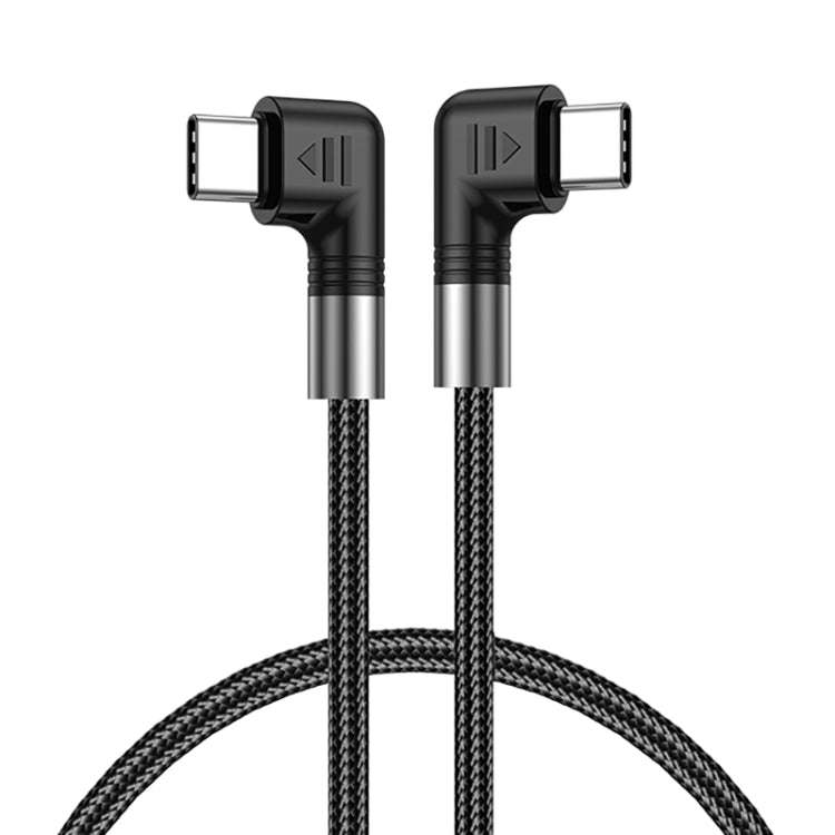 A9 100W USB-C/Type-C to USB-C/Type-C Double Elbow Data Cable, Length:0.5m