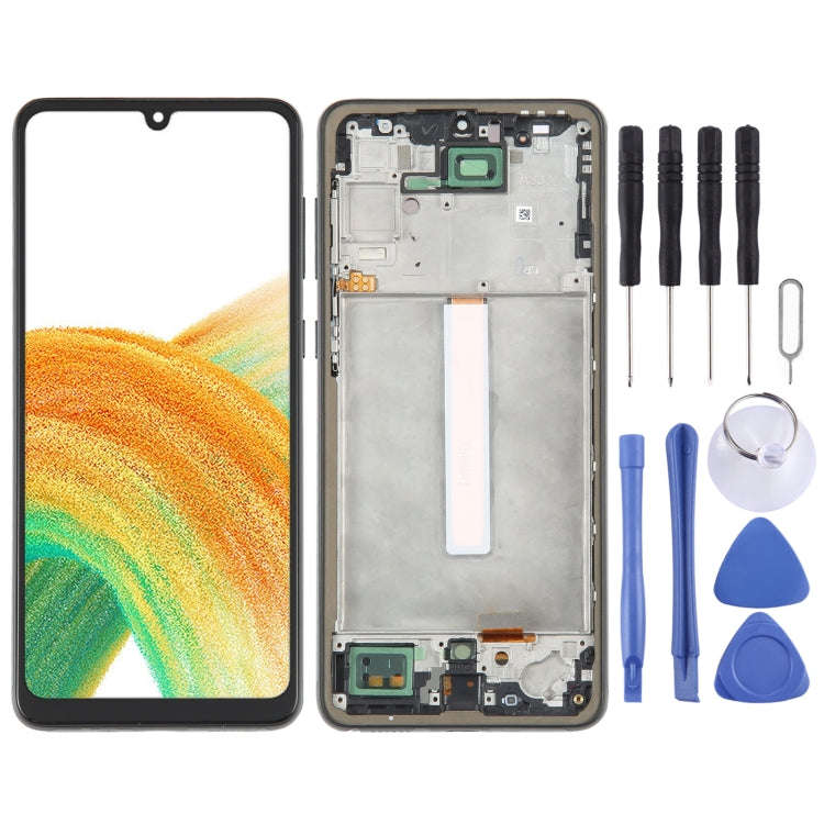 For Samsung Galaxy A33 5G SM-A336 6.36 inch OLED LCD Screen Digitizer Full Assembly with Frame(Bl...