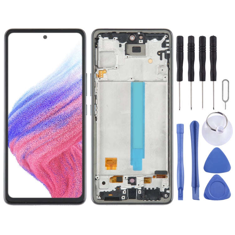 For Samsung Galaxy A53 5G SM-A536 6.48 inch OLED LCD Screen Digitizer Full Assembly with Frame(Bl...
