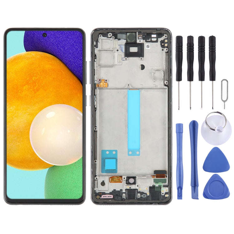 6.33 inch OLED LCD Screen for Samsung Galaxy A52 5G SM-A526 Digitizer Full Assembly with Frame(Bl...