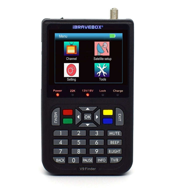iBRAVEBOX V9 Finder Digital Satellite Signal Finder Meter, Plug Type:EU Plug(Black)