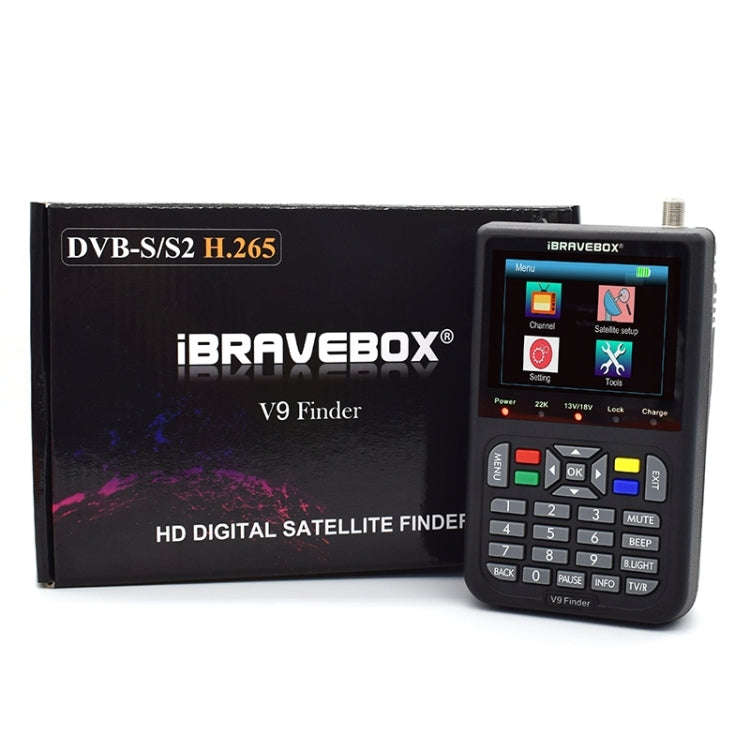 iBRAVEBOX V9 Finder Digital Satellite Signal Finder Meter, Plug Type:EU Plug(Black)