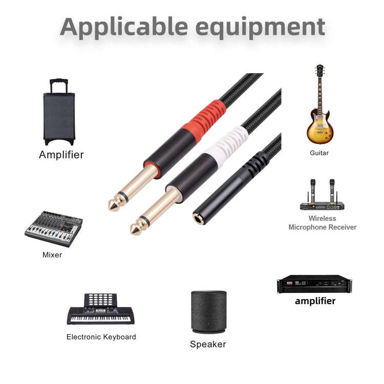 3717 3.5mm Female to 6.35mm 1/4 TS Male Stereo Audio Cable, Length: 30cm