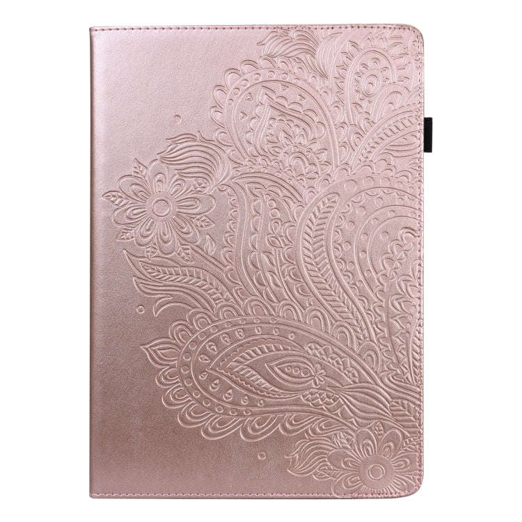 For Huawei MatePad SE 10.4 2022 Peacock Embossed Pattern Leather Tablet Case(Rose Gold)