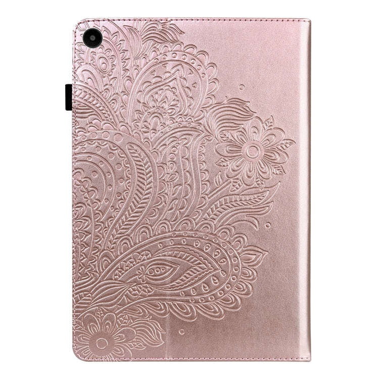 For Huawei MatePad SE 10.4 2022 Peacock Embossed Pattern Leather Tablet Case(Rose Gold)