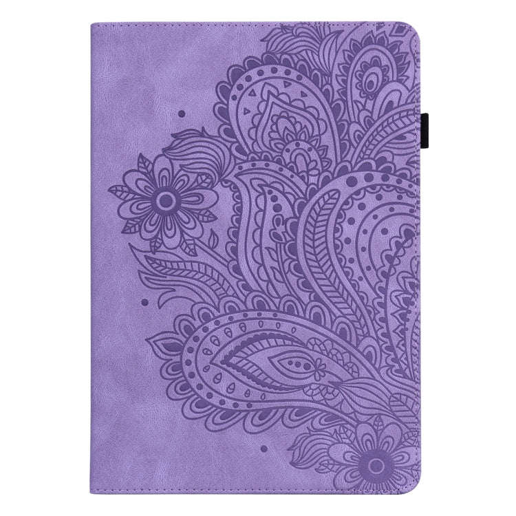 For Huawei MatePad SE 10.4 2022 Peacock Embossed Pattern Leather Tablet Case(Purple)