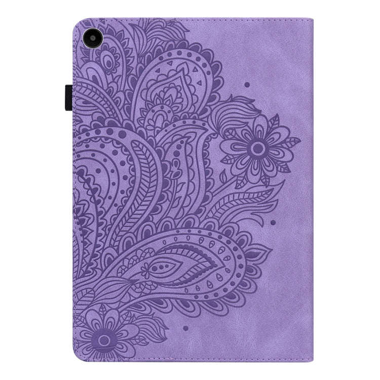 For Huawei MatePad SE 10.4 2022 Peacock Embossed Pattern Leather Tablet Case(Purple)