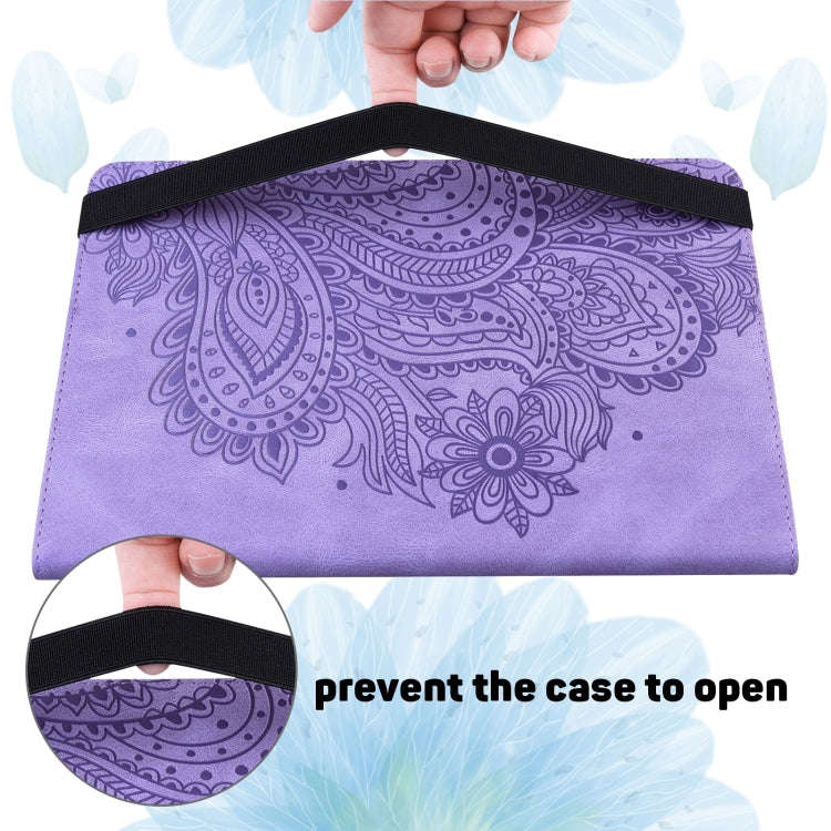 For Huawei MatePad SE 10.4 2022 Peacock Embossed Pattern Leather Tablet Case(Purple)