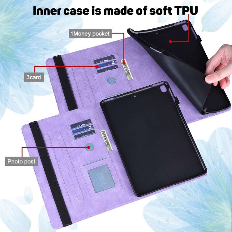 For Huawei MatePad SE 10.4 2022 Peacock Embossed Pattern Leather Tablet Case(Purple)