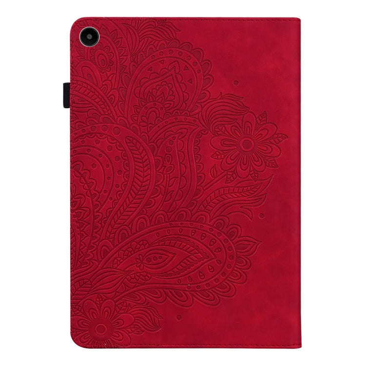 For Huawei MatePad SE 10.4 2022 Peacock Embossed Pattern Leather Tablet Case(Red)
