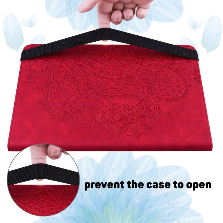 For Huawei MatePad SE 10.4 2022 Peacock Embossed Pattern Leather Tablet Case(Red)