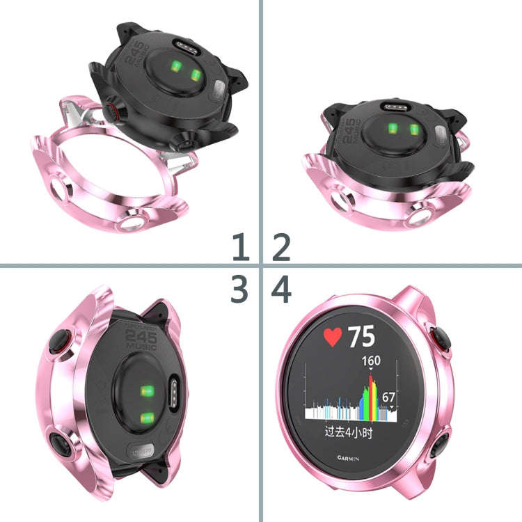 For Garmin Forerunner 245 TPU Electroplated Watch Case(Pink)
